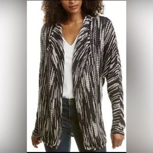 Nic + Zoe ENGRAVING CARDIGAN Drapey  Size PP Black White